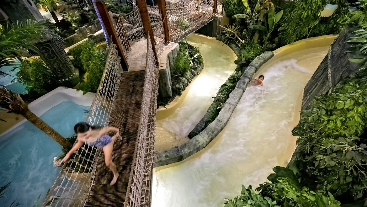Äventyrsbadet Lost City från ovan.