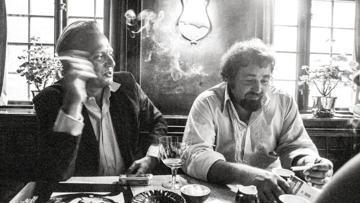 Lars Forssell och Cornelis Vreeswijk på Den Gyldene Freden 1972 Fotografi av Larsåke